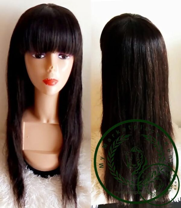 Human Hair straight Fringe wig 22"inches