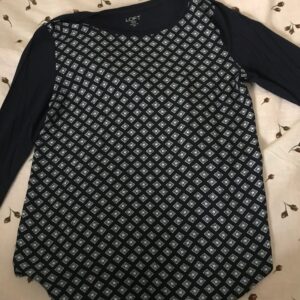 Navy blue printed blouse