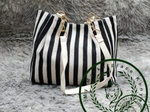 Simple Stripped Shoulder Bag