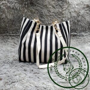 Simple Stripped Shoulder Bag