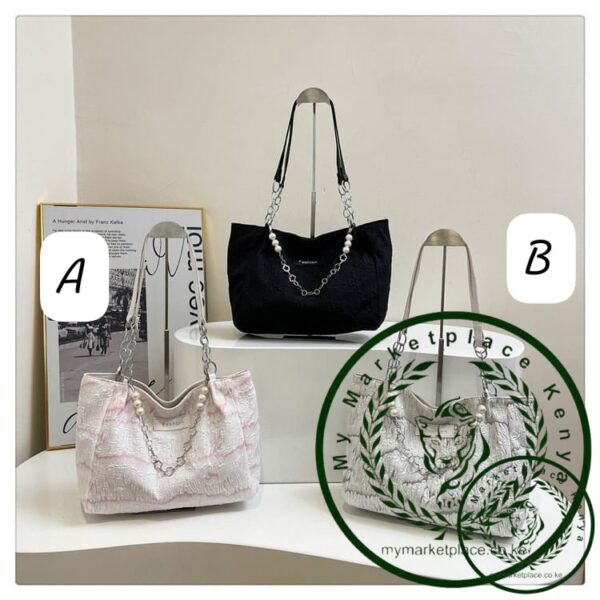 Fashion pearl hand/tote bag
