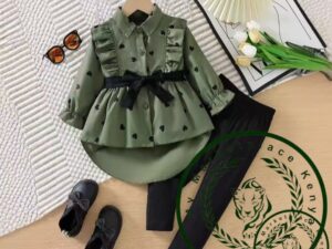 Polkadot top plus tight set