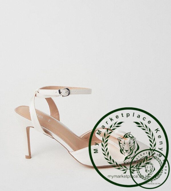 Tasha Satin Ruffled Bow Pointed Stiletto Court Shoes - Image 3
