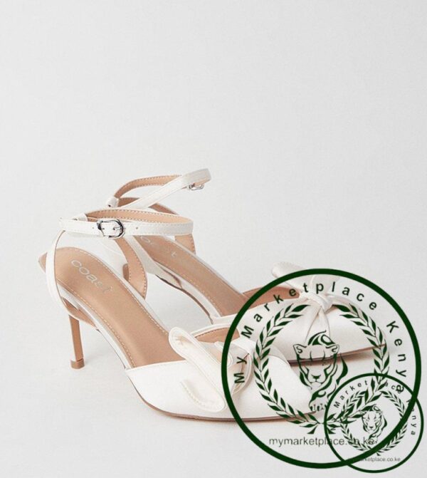 Tasha Satin Ruffled Bow Pointed Stiletto Court Shoes