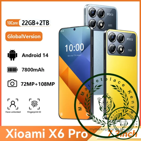 Xioami X6 Pro 7.3HD Global Edition Original Smart Dual Card 7800mAh Battery Facial Recognition Function