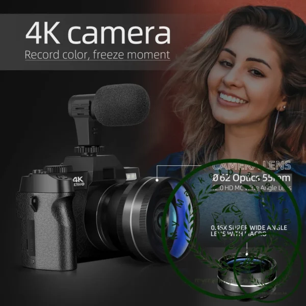 G-Anica Compact Digital Photography Camera4K Wireless Network Camera Retro Vlog Recorder YouTube 48MP Camera 3"flip Screen - Image 2