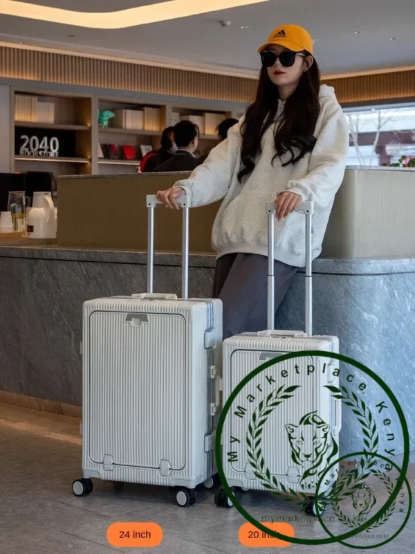 18/28 inches Front Opening Multifunctional Business Suitcase Aluminum Frame Trolley Case 20 Inches Boarding Luggage Trolley Case - Image 3