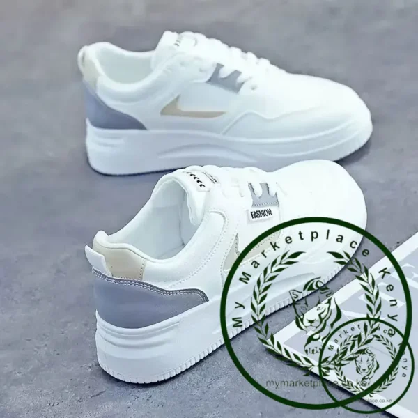 Board shoes women's sports thick sole versatile Korean version ins trendy anti slip student white shoes women - Image 3