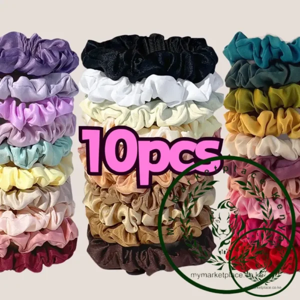 10pcs/pack Solid Color Elastics Hair Ties For Women Thick Hair Soft No Hurt Hair Ponytail Holder Hair Rope Hair Accessories Hot - Image 2