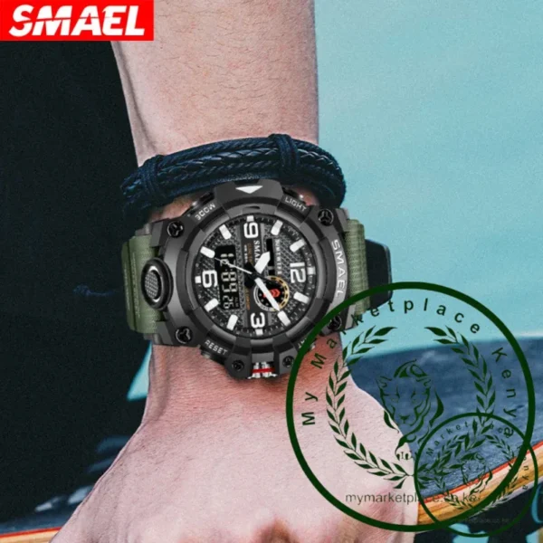 SMAELSmael Waterproof Trendy Fashion Electronic Watch for Men Students Alarm Clock Luminous Multifunctional Electronic Watch - Image 3