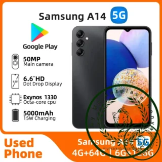Samsung Galaxy A14 5g Exynos 1330 6.6inch Infinity-V Screen 4RAM 64GB Android 5000mAh 50MP camera Used Phone
