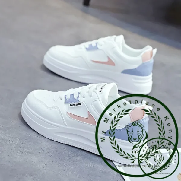 Board shoes women's sports thick sole versatile Korean version ins trendy anti slip student white shoes women - Image 4