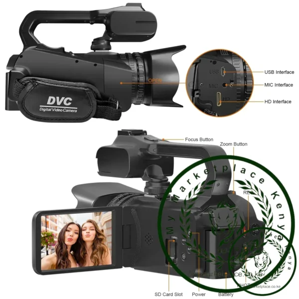 6K Professional Video Camera for Photography 18X Digital Zoom Night Vision Vlogging Camera 64MP WiFi Livestream Webcam Camcorder - Image 5