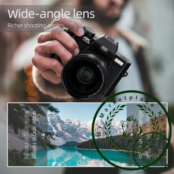 G-Anica Compact Digital Photography Camera4K Wireless Network Camera Retro Vlog Recorder YouTube 48MP Camera 3"flip Screen - Image 6