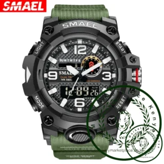 SMAELSmael Waterproof Trendy Fashion Electronic Watch for Men Students Alarm Clock Luminous Multifunctional Electronic Watch