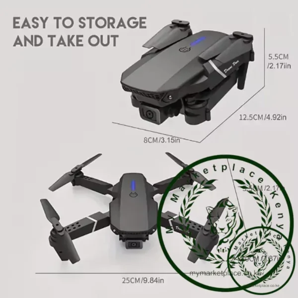 Professional Drone E88 4K Wide-Angle HD 1080P Camera WiFi FPV Height Hold Foldable RC Drone Quadrotor Helicopter Children's Toys - Image 5