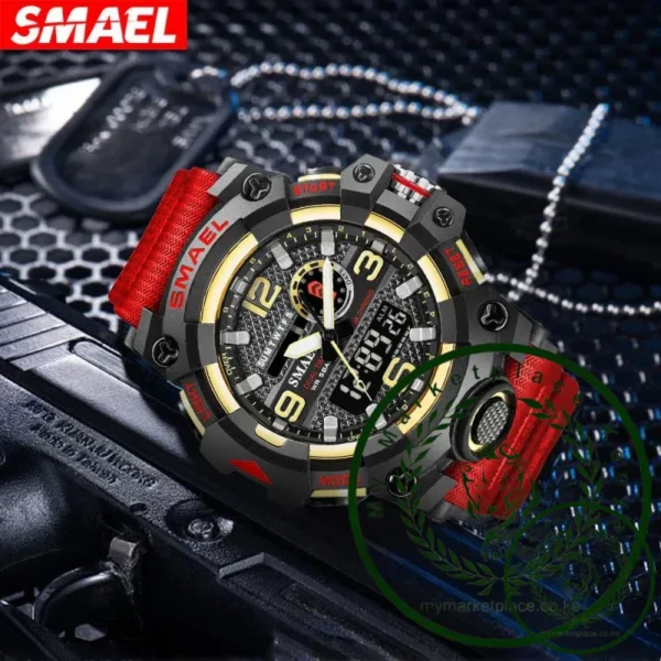 SMAELSmael Waterproof Trendy Fashion Electronic Watch for Men Students Alarm Clock Luminous Multifunctional Electronic Watch - Image 4
