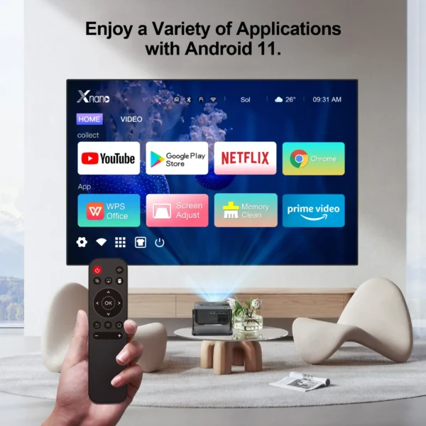 Salange HA109 Mini Projector Android11 WiFi6 BT5.0 280 ANSI 720P Smart Home Theater tv Smartphone for 1080P 4K Video Home Cinema - Image 2
