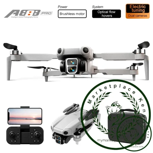 New A888 PRO Aerial Photography Drone Brushless Motor | Optical Flow Positioning | 360° Adjustable Camera | Remote Control