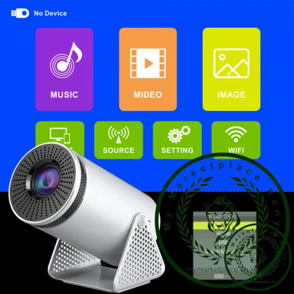Projector H300 4K Android 11 Dual Wifi6 120ANSI RK3326 Quad Core BT5.0 1280*720P Home Cinema Portable Outdoor Projetor - Image 3