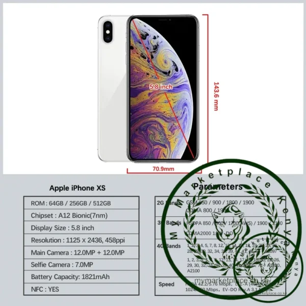 Apple iPhone XS MAX 4GB LTE Cell Phone 6.5“ Super Retina 64GB/256GB ROM Smartphone Hexa Core IOS A12 Bionic 4G Unlocked Phone - Image 2