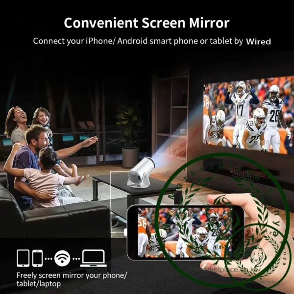 Projector H300 4K Android 11 Dual Wifi6 120ANSI RK3326 Quad Core BT5.0 1280*720P Home Cinema Portable Outdoor Projetor - Image 4
