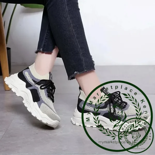 2025 Sneakers Women Platform Flat Shoes Woman Shoes Green Casual Trainers Ladies Chunky Sneakers Women Shoes - Image 6