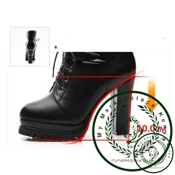 Winter Boots Warm High Heels Ankle Boots for Women Retro Chunky Snow Boots Woman Winter 2025 Elegant - Image 4