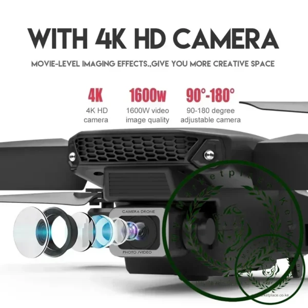 Professional Drone E88 4K Wide-Angle HD 1080P Camera WiFi FPV Height Hold Foldable RC Drone Quadrotor Helicopter Children's Toys - Image 2