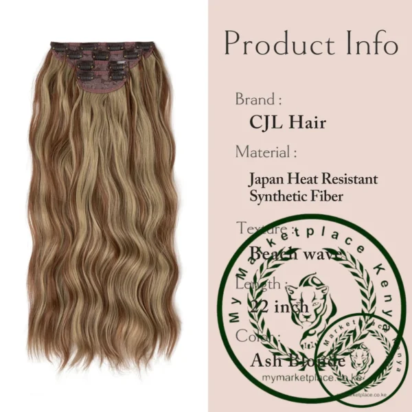 SARLA 4pcs/set Synthetic Long Wavy Clip In Hair Extensions 22" Thick Hairpiece For Women Brown Blonde Black Natural Fake Hair - Image 2