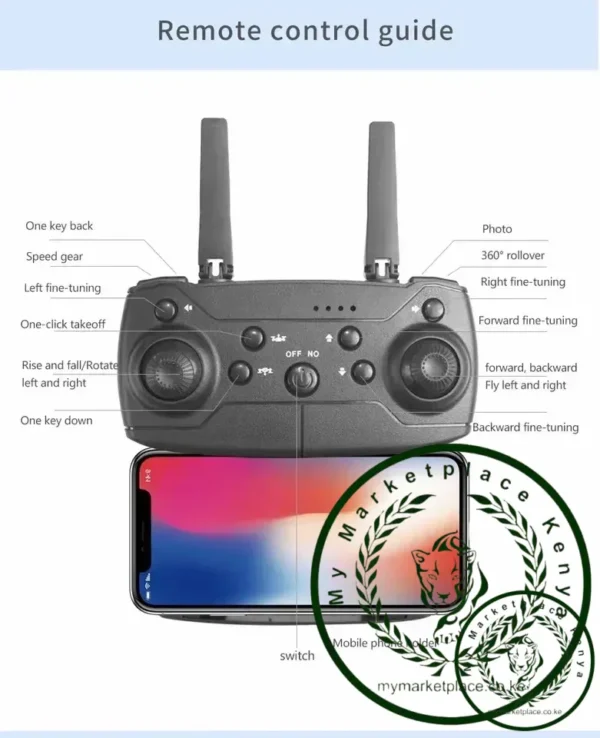 Professional Drone E88 4K Wide-Angle HD 1080P Camera WiFi FPV Height Hold Foldable RC Drone Quadrotor Helicopter Children's Toys - Image 6