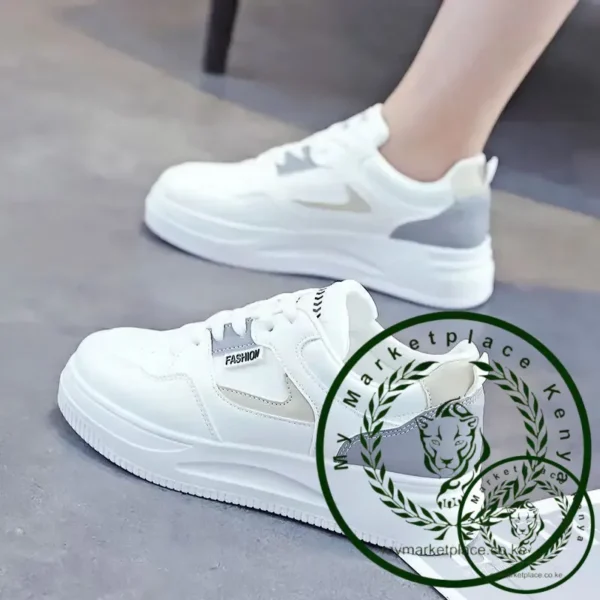 Board shoes women's sports thick sole versatile Korean version ins trendy anti slip student white shoes women - Image 2