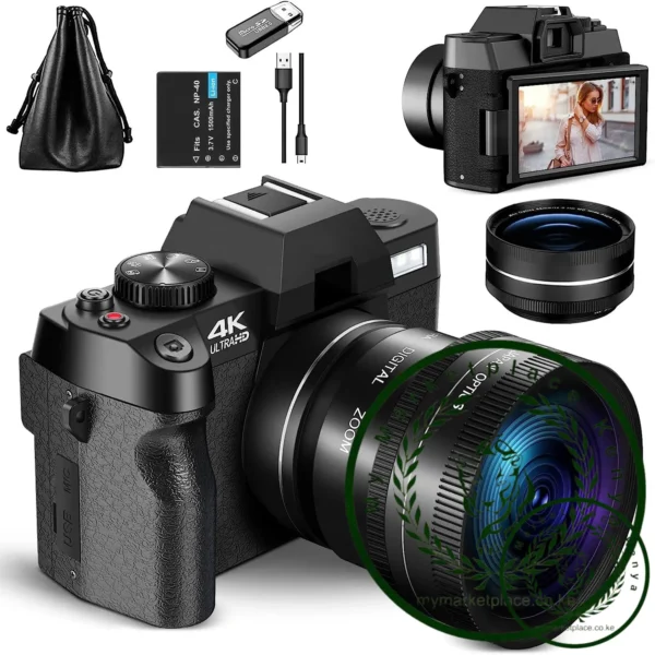 G-Anica Compact Digital Photography Camera4K Wireless Network Camera Retro Vlog Recorder YouTube 48MP Camera 3"flip Screen