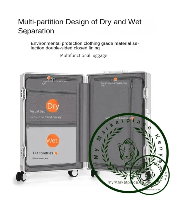 18/28 inches Front Opening Multifunctional Business Suitcase Aluminum Frame Trolley Case 20 Inches Boarding Luggage Trolley Case - Image 6