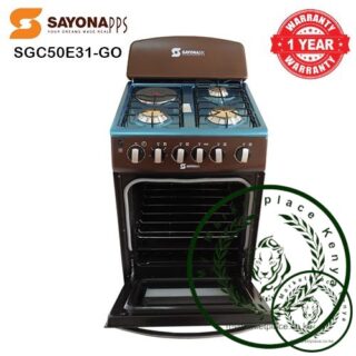Sayona SGC50E31-GO Electric 3+1 Gas Free Standing Cooker, 50*55 Coffee Brown