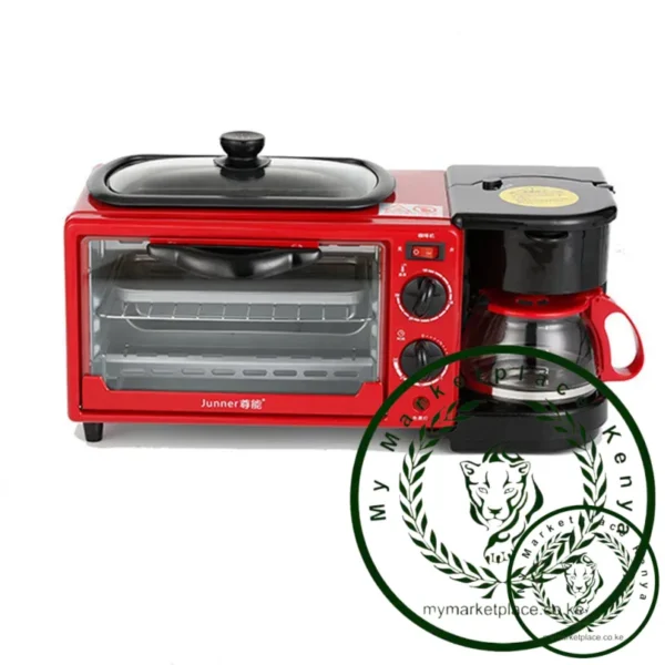 3 In 1 Electric Breakfast Machine Sandwich Maker Multifunction Coffee Maker Mini Oven Household Bread Pizza Frying Pan - Image 2