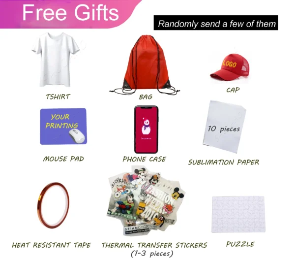 Cheap 30*38CM 8 in 1 Combo Heat press Machine Sublimation Printer 2D Heat Transfer Machine for Cap Mug Plate Tshirts CE Approved - Image 2