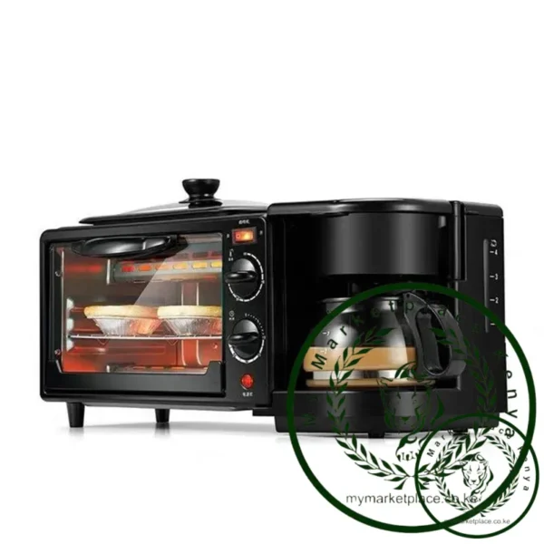 3 In 1 Electric Breakfast Machine Sandwich Maker Multifunction Coffee Maker Mini Oven Household Bread Pizza Frying Pan