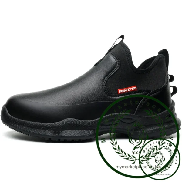 anti-skid kitchen work shoes non slip work waterproof boots lightweight Safety shoes for men chef work shoes leather sneakers - Image 6
