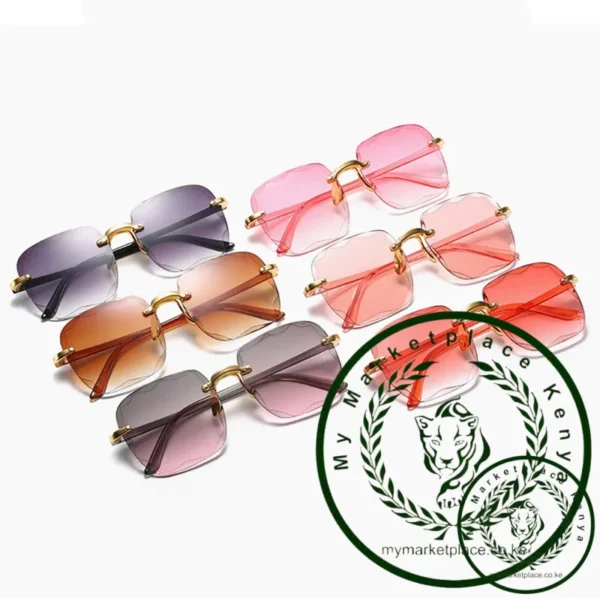 2023 New Rimless Women's Sunglasses Fashion Gradient Lenses Sun glasses Lady Vintage Alloy Legs Classic Designer Shades UV400 - Image 2