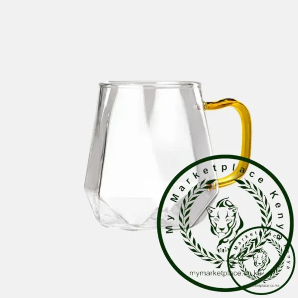 6pcs/4pcs/2pcs/1pcs Glass Mug Luxurious Diamond Patterned Cold Water Cup with Handle High Borosilicate Transparent Drinking Cups - Image 2