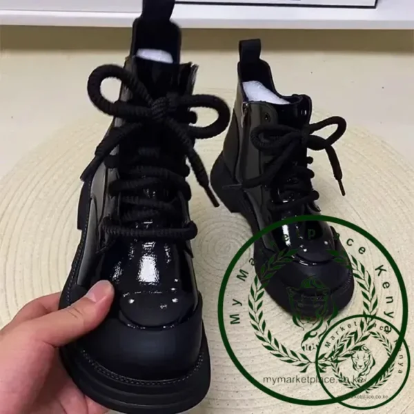 2024 Winter New Women's Boots British Style Fashion Cotton Shoes with Thick Sole and Thick Short Boots Cotton Boots Women Shoes - Image 4