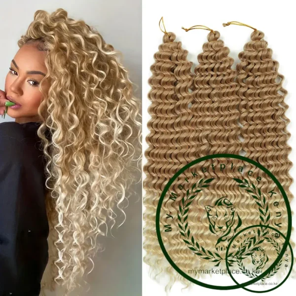 Alibaby 22 Inch Deep Wave Twist Crochet Hair Synthetic Deep Twist Braiding Hair Extensions Soft Ombre Braids Hair For Women