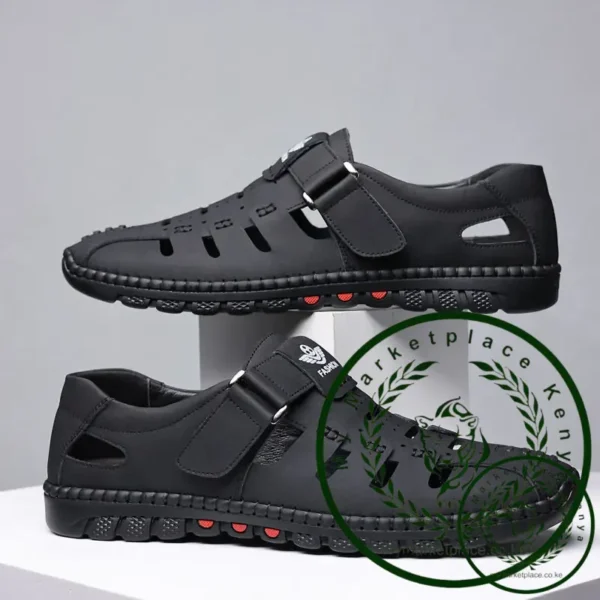 Men's Summer Sandals Comfortable Outdoor Breathable Casual Shoes 2023 Summer Beach Shoes Flat Business Genuine Leather Sandals