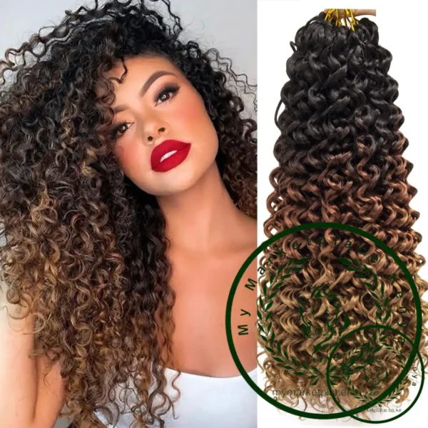 18"GoGo Curl Crochet hair for Black Women Beach Curl Bohemian Crochet Braids Deep Wave Braiding hair Extensions