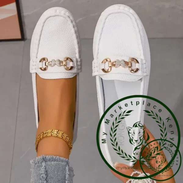 Women's Casual Slip on Mary Jane Shoes 2025 Spring Autumn New Fashion Round Toe Solid Soft Sole Flat Loafers Zapatos De Mujer