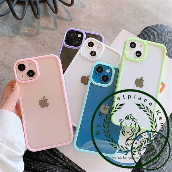 Cute Colour Clear Silicone Case For iPhone 15 14 13 12 11 Pro Max Mini XR X Xs 7 8 6 6s Plus Simple Shockproof Back Cover Case - Image 2