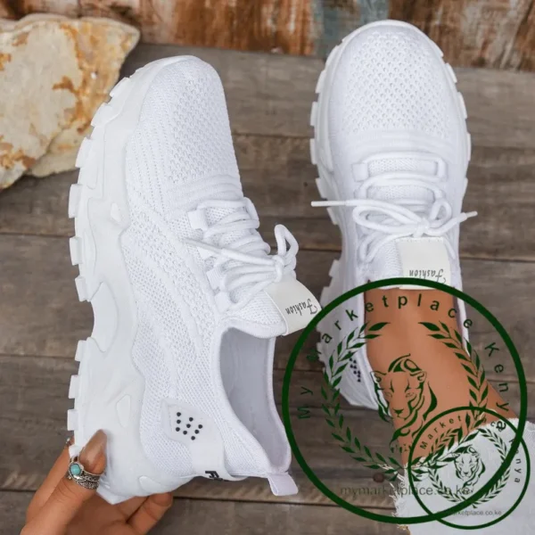 Women's Trendy and Breathable Casual Shoes Ladies' Versatile Sneakers Womens Breathable Casual Shoes Womens Anti-slip Flat Shoes - Image 5