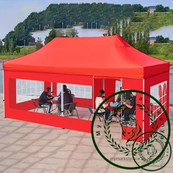 1 Piece Foldable Waterproof Transparent Awning Cover (Inner Frame Not Included), Great for Picnics and Socializing!