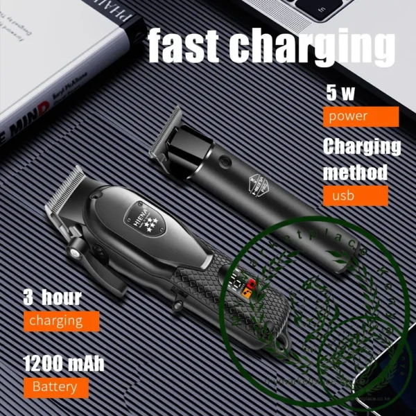 hiena Hair Clipper Kit for Men Electric Shaver Hair Trimmer Professional Cutting Machine Hair Trimmer with LCD Digital Display - Image 4